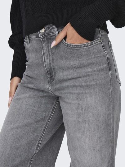 Only - Jeans - Lichtgrijs - Onlmadison Blush Hw Wid Dnm Re - 15299800