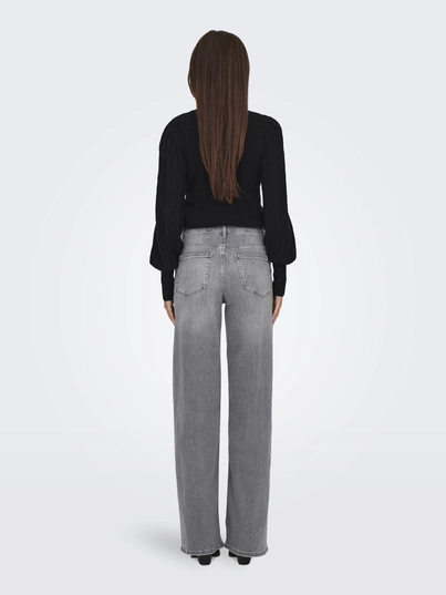 Only - Jeans - Lichtgrijs - Onlmadison Blush Hw Wid Dnm Re - 15299800