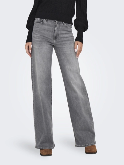 Only - Jeans - Lichtgrijs - Onlmadison Blush Hw Wid Dnm Re - 15299800