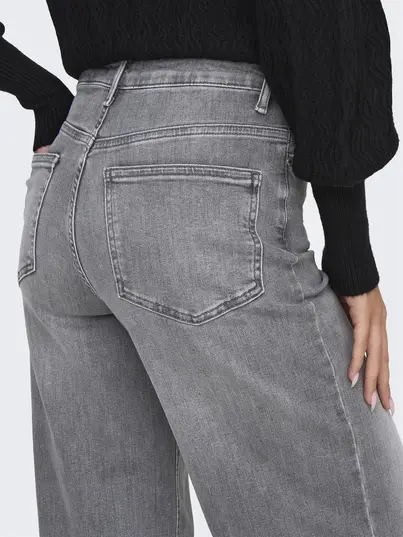Only - Jeans - Lichtgrijs - Onlmadison Blush Hw Wid Dnm Re - 15299800
