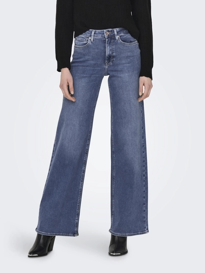 Only - Jeans - Stonewashed Denim - Onlmadison Blush Hw Wide Dnm - 15282980