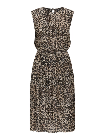 Only - Jurk - Dierenprint - Onlelema S/L Plisse Dress Box - 15201887