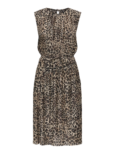 Only - Jurk - Dierenprint - Onlelema S/L Plisse Dress Box - 15201887