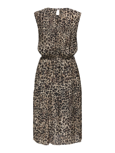 Only - Jurk - Dierenprint - Onlelema S/L Plisse Dress Box - 15201887