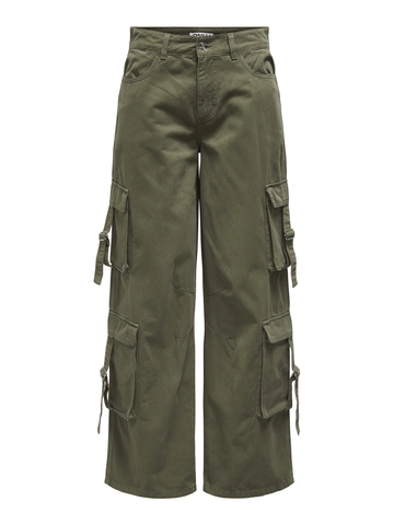 Only - Katoenen broek - Groen - Onlmalfy Mw Wide Cargo Pant - 15338437