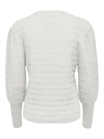Only - Onlfaye Life Ls O-Neck Cs Knt - Trui met ronde hals - Ecru - 15264797