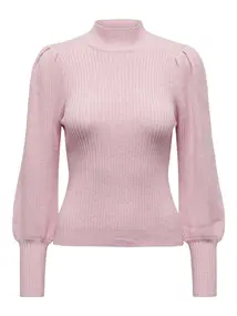 Only - Onlkatia L/S Highneck Pull - Trui met col - Roze - 15232494