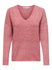 Only - Onlrica Life L/S V-Neck - Trui met V-hals - Rood - 15224360