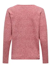 Only - Onlrica Life L/S V-Neck - Trui met V-hals - Rood - 15224360