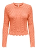 Only - Onlsaga Life Ls O-Neck Cc Knt - Trui met ronde hals - Oranje - 15339668