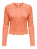 Only - Onlsaga Life Ls O-Neck Cc Knt - Trui met ronde hals - Oranje - 15339668