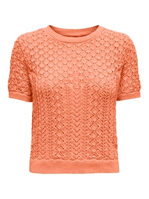 Only - Onlsaga Life Ss O-Neck Cc Knt - Trui met ronde hals - Roze - 15339662