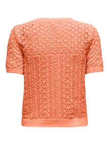 Only - Onlsaga Life Ss O-Neck Cc Knt - Trui met ronde hals - Roze - 15339662
