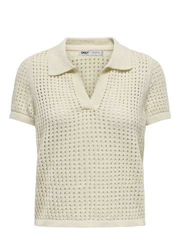 Only - Polo - Ecru - Onlannasofia Life Ss Long Polo - 15354851
