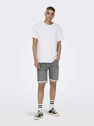 Only&Sons - Korte broek denim - Grijs - Onsply Jog Mg 8583 Pim Dnm Sho - 22018583
