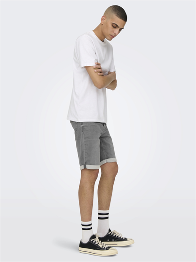 Only&Sons - Korte broek denim - Grijs - Onsply Jog Mg 8583 Pim Dnm Sho - 22018583
