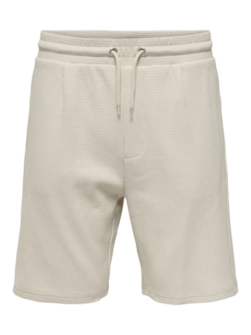 Only&Sons - Korte broek katoen - Beige - Onscal Reg Struct Pleat Shorts - 22033096