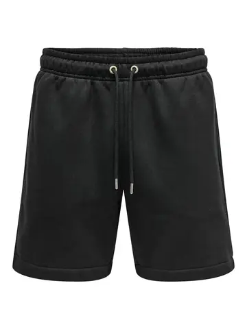 Only&Sons - Korte broek katoen - Zwart - Onsdawson Reg Sweat Shorts - 22033198