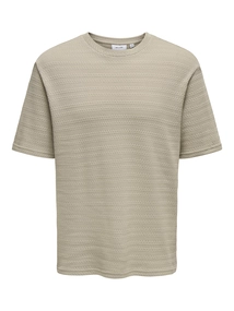 Only&Sons - Onsgivo Reg 12 Ss Crew Knit No - T-shirt korte mouw - Beige - 22031761