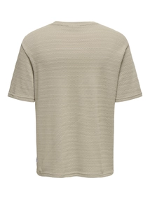 Only&Sons - Onsgivo Reg 12 Ss Crew Knit No - T-shirt korte mouw - Beige - 22031761