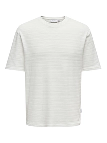 Only&Sons - Onsgivo Reg 12 Ss Crew Knit No - T-shirt korte mouw - Ecru - 22031761