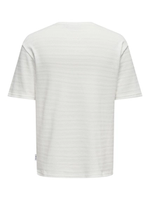 Only&Sons - Onsgivo Reg 12 Ss Crew Knit No - T-shirt korte mouw - Ecru - 22031761