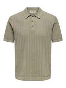 Only&Sons - Onsmoon Reg 12 Ss Polo Knit - Polo korte mouw - Middengroen - 22032760