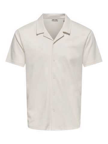 Only&Sons - Overhemd korte mouw - Ecru - Onscaspian Reg Ss Resort Shirt - 22035270
