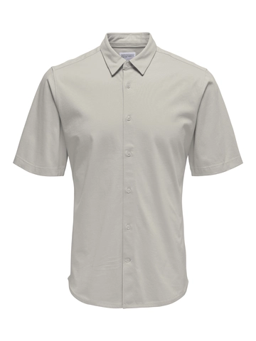 Only&Sons - Overhemd korte mouw - Grijs - Onsrobin But Under Ss Stretch - 22031992