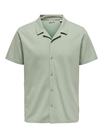 Only&Sons - Overhemd korte mouw - Lichtgroen - Onscaspian Reg Ss Resort Shirt - 22035270