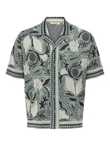 Only&Sons - Overhemd korte mouw - Lichtgroen - Onsduke Rlx 14 Jaq Ss Shirt - 22028681
