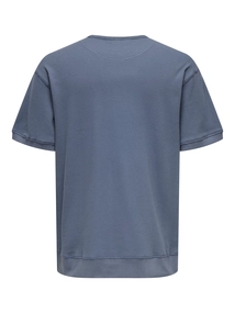 Only&Sons - T-shirt korte mouw - Blauw - Onscal Struct Crew Ss Tee - 22032822