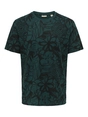 Only&Sons - T-shirt korte mouw - Donkerblauw - Onsperry Flower Life Aop Reg S - 22034323