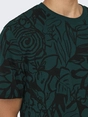 Only&Sons - T-shirt korte mouw - Donkerblauw - Onsperry Flower Life Aop Reg S - 22034323