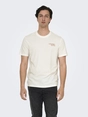 Only&Sons - T-shirt korte mouw - Ecru - Onschris Life Reg Ss Tee - 22034333
