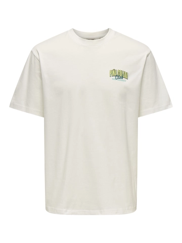 Only&Sons - T-shirt korte mouw - Ecru - Onsfred Cabana Rlx Ss Tee - 22034317