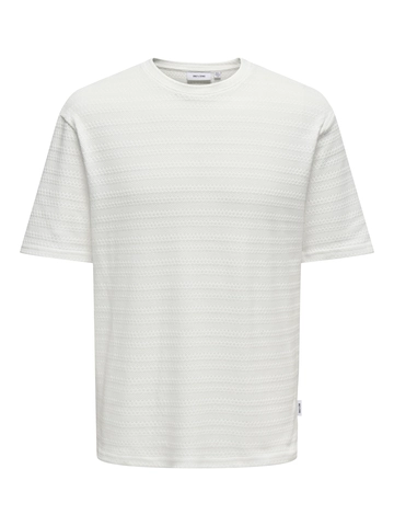 Only&Sons - T-shirt korte mouw - Ecru - Onsgivo Reg 12 Ss Crew Knit - 22031761