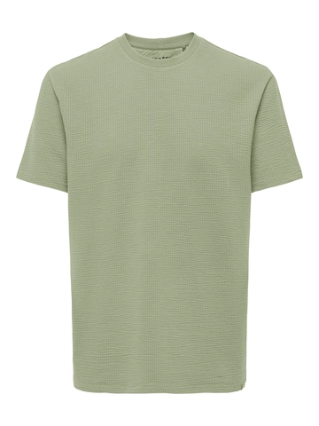 Only&Sons - T-shirt korte mouw - Groen - Onskian Life Reg Seersucker Ss - 22028692