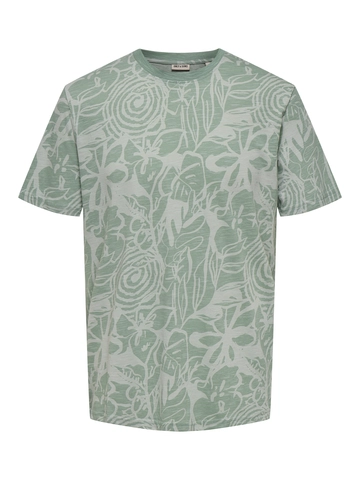 Only&Sons - T-shirt korte mouw - Groen - Onsperry Flower Life Aop Reg S - 22034323