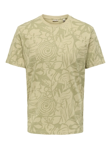 Only&Sons - T-shirt korte mouw - Lichtgroen - Onsperry Flower Life Aop Reg S - 22034323