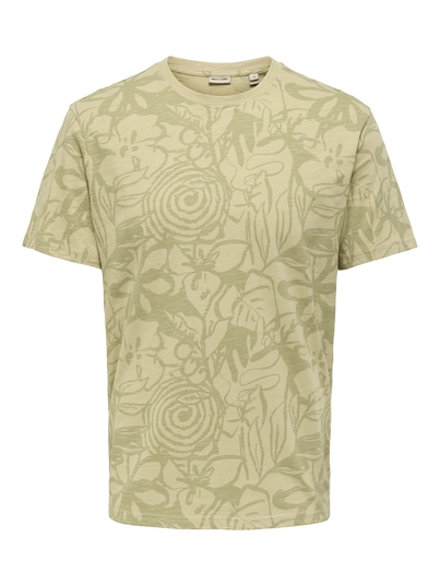 Only&Sons - T-shirt korte mouw - Lichtgroen - Onsperry Flower Life Aop Reg S - 22034323