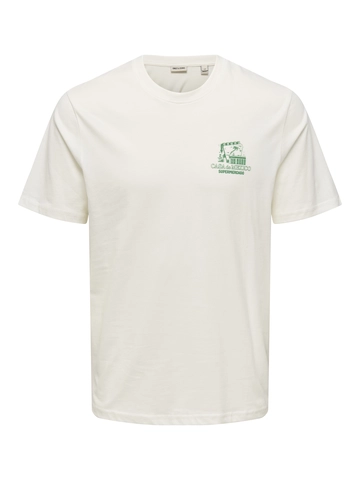 Only&Sons - T-shirt korte mouw - Wit - Onsmanuel Casa Life Reg Ss Des - 22035268