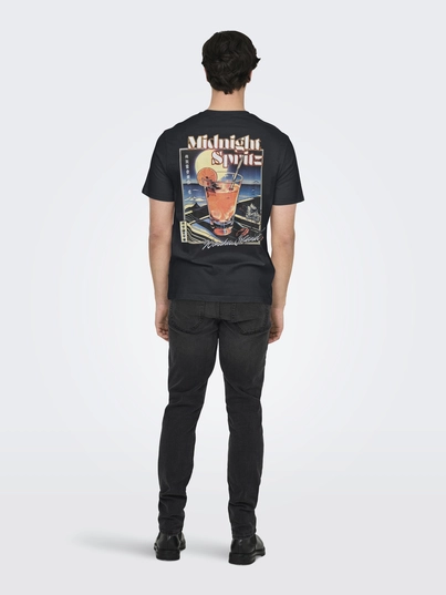 Only&Sons - T-shirt korte mouw - Zwart - Onschris Life Reg Ss Tee - 22034333