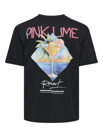 Only&Sons - T-shirt korte mouw - Zwart - Onsfred Cabana Rlx Ss Tee - 22034317