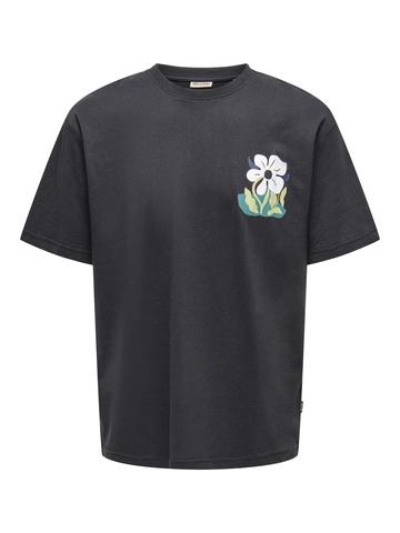 Only&Sons - T-shirt korte mouw - Zwart - Onskeane Rlx Ss Printed Tee Cs - 22029734