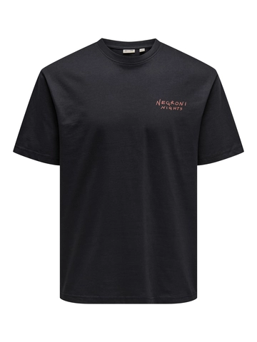 Only&Sons - T-shirt korte mouw - Zwart - Onsspritz Italy Rlx Ss Tee - 22034398