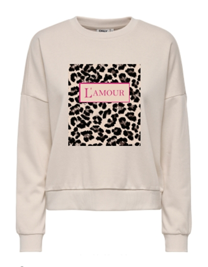 Only - Sweater - Ecru - Onlfresh L/S Sweat Cs Swt - 15351924