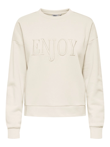 Only - Sweater - Ecru - Onlpam L/S O-Neck Box Cc Swt - 1,54E+07