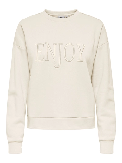 Only - Sweater - Ecru - Onlpam L/S O-Neck Box Cc Swt - 1,54E+07