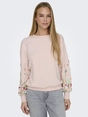 Only - Sweater - Paars - Onlbrooke L/S O-Neck Flower - 15216364